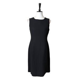 Casual Corner Women’s Dress Classic Sheath Round Neck Sleeveless Black Size 6